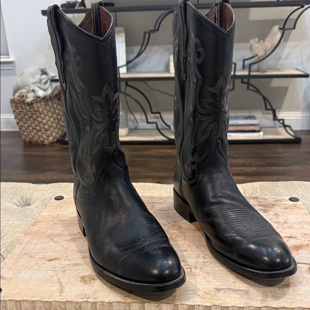 Roma’s custom Exotic made in‎ Dallas, TX Men’s 12 Black Leather Cowboy Boots